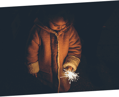 Young girl with sparkler