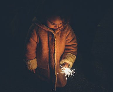 Young girl with sparkler